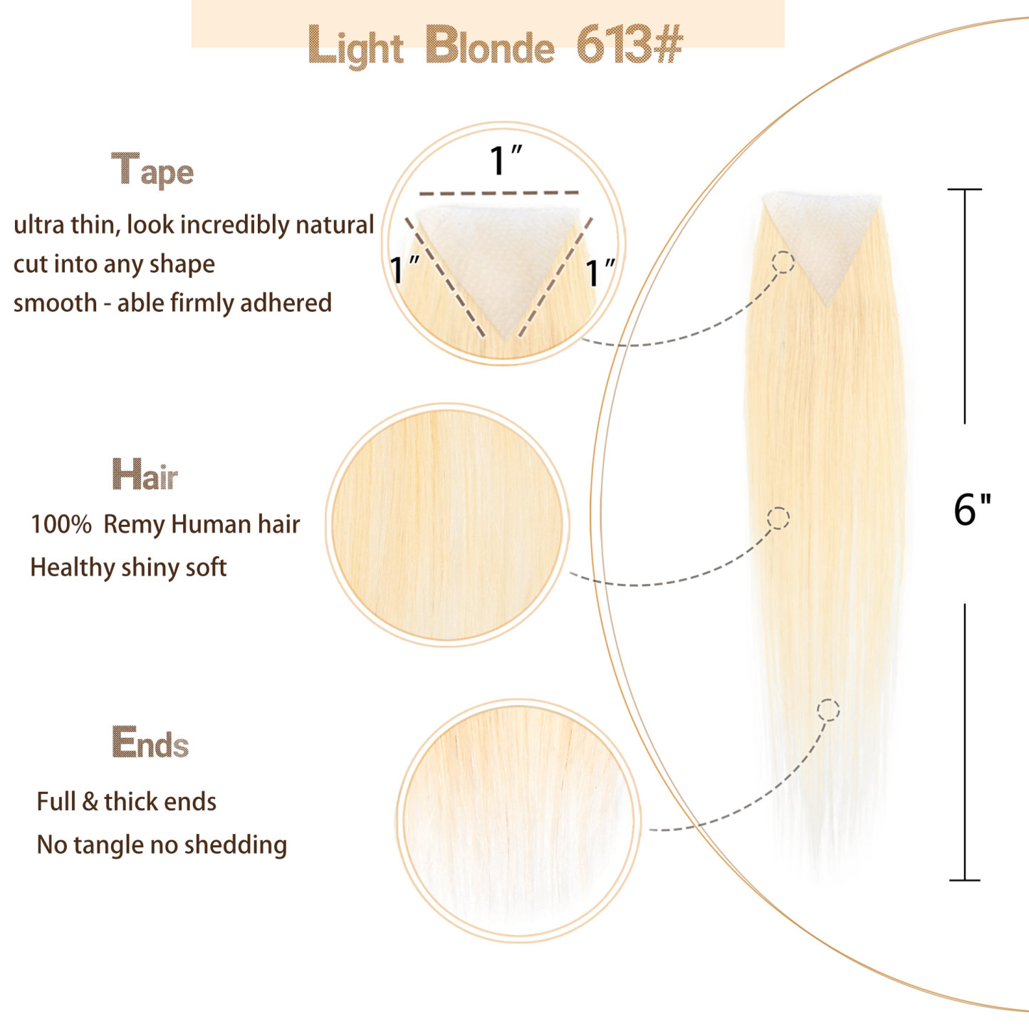 Meiverah Triangular alopecia Balding Spot Accidental Burns Scar Hair Replacement for women Hairline Loss Straight Tape in Replacement Toupee 2PC (613#)