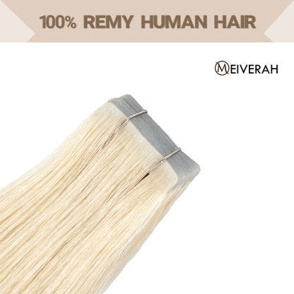 Meiverah Seamless Injected Hand-Tied Tape In Hair Extensions 20 Pcs/50 g Virgin Human Hair (#613)