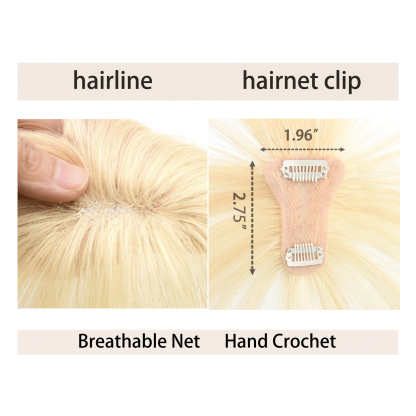 Meiverah Hair Clip in Bangs Real Human Hair with high cranial top for volume Light and airy French bangs for women Clip On Air Bangs for Daily Wear (#613)