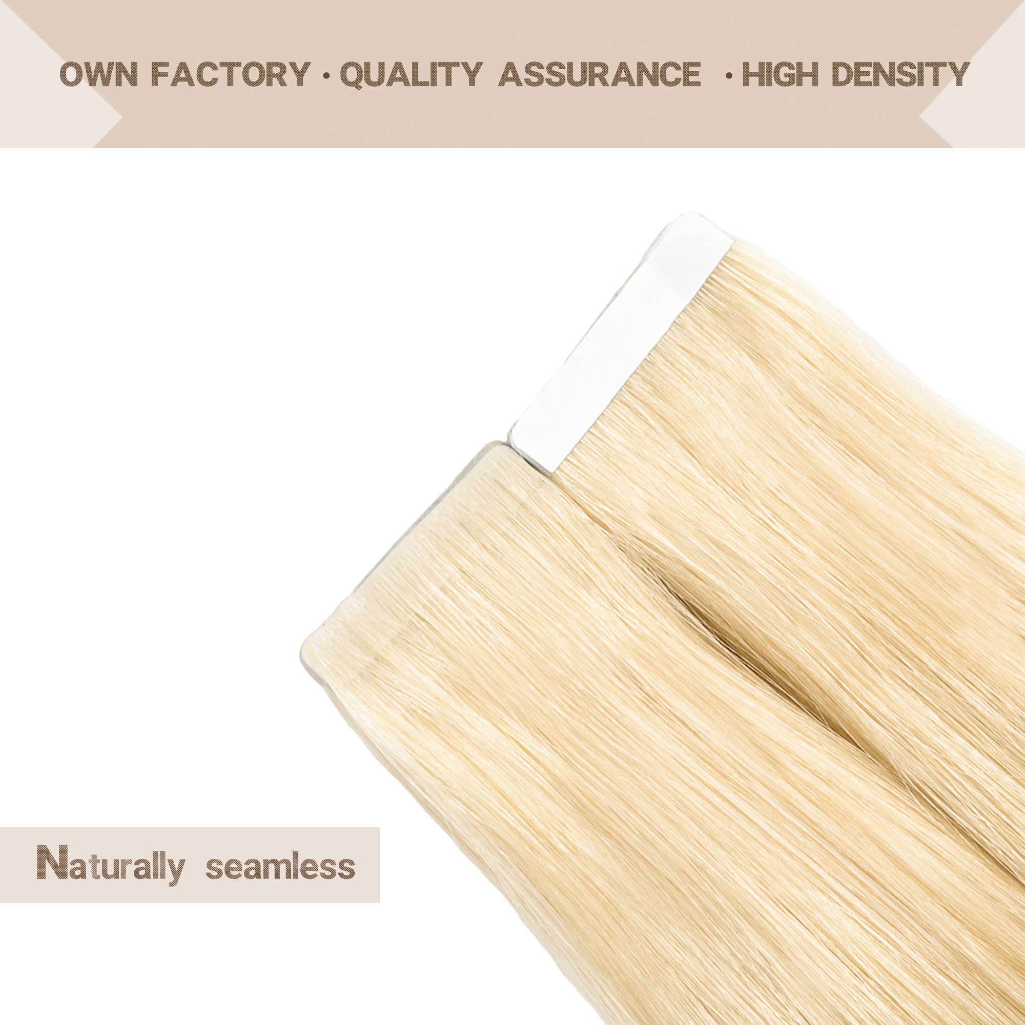 Meiverah Seamless Injected Hand-Tied Tape In Hair Extensions 20 Pcs/50 g Virgin Human Hair (#613)