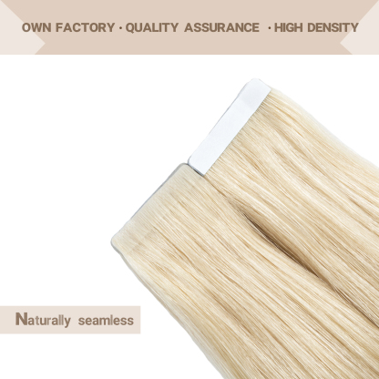 Meiverah Seamless Injected Hand-Tied Tape In Hair Extensions 20 Pcs/50 g Virgin Human Hair (#613)