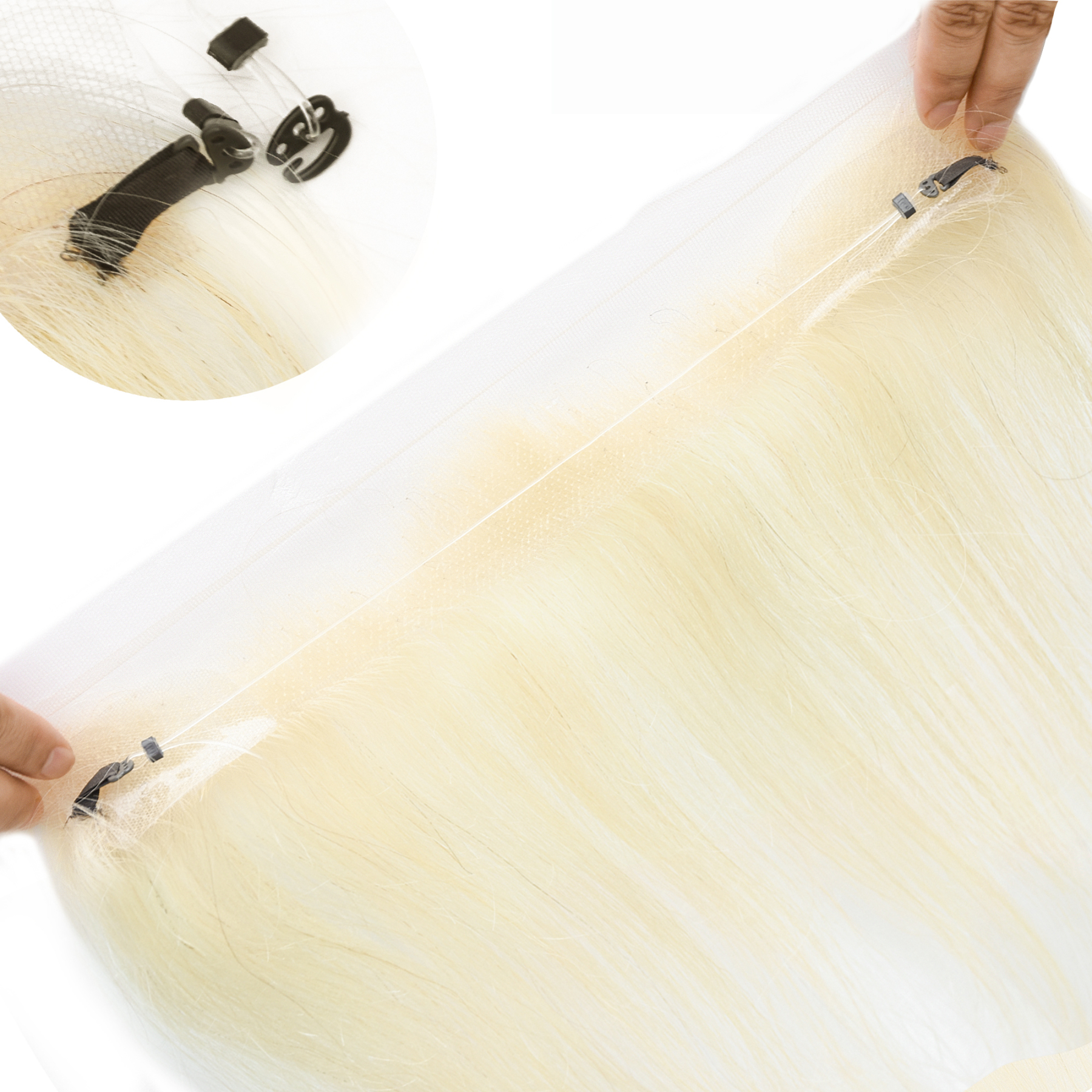 Meiverah Fishing Line Hand-Tied Mono Base Women's Hair System - Breathable, Realistic Hairline & Natural-Looking Hair Replacement（613#）