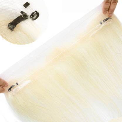 Meiverah Fishing Line Hand-Tied Mono Base Women's Hair System - Breathable, Realistic Hairline & Natural-Looking Hair Replacement（613#）