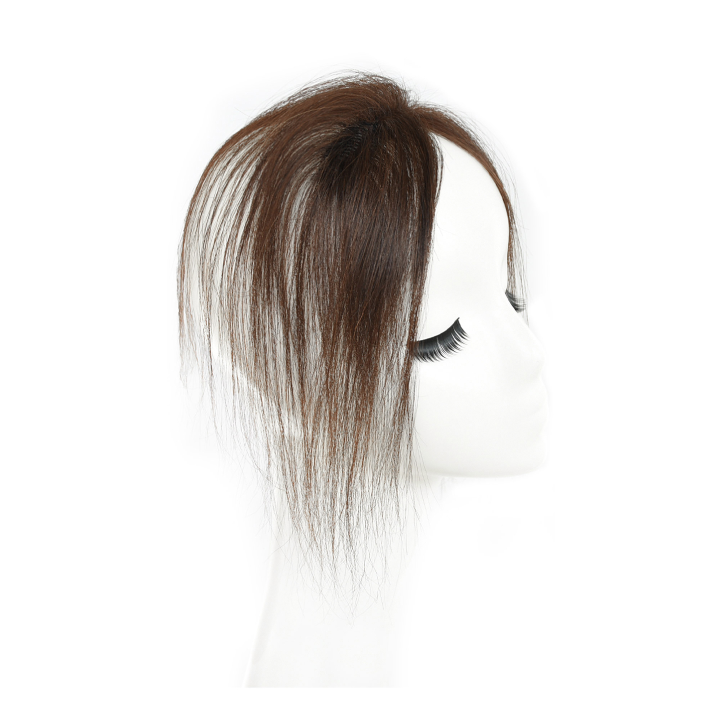 Meiverah Hair Clip in Bangs Clip In Hair Extensions 100% Baby Hair Human Hand Made Natural Forehead Patch No Trace Patch Hairline for Women(Medium Brown)