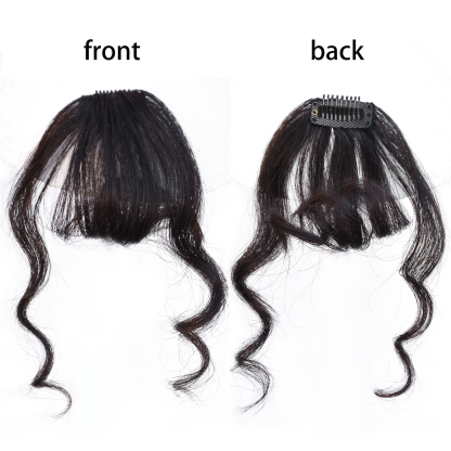 Meiverah's real-life hair clip-style wool curl bangs are fluffy and lightweight  suitable for women's everyday wear (natural black)
