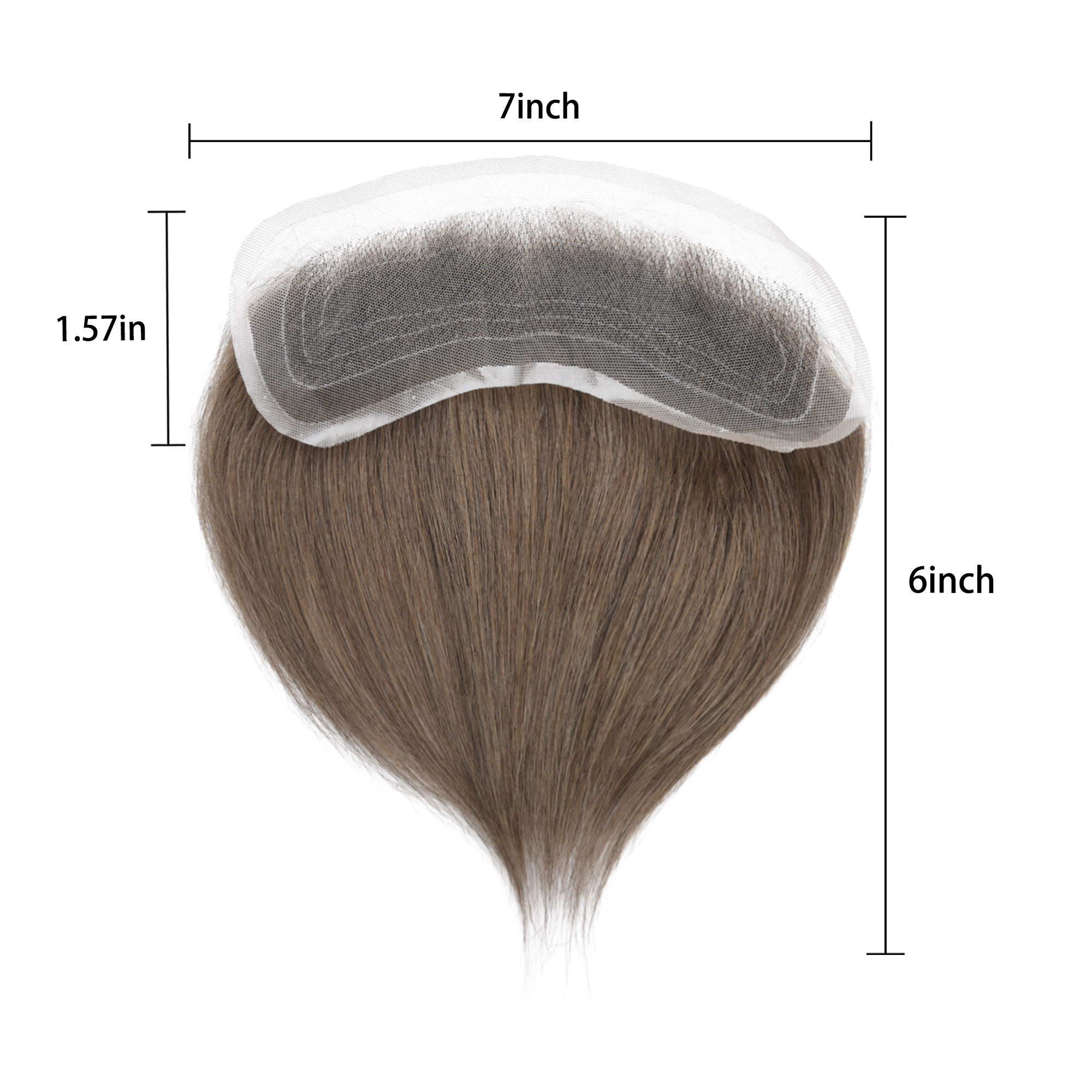 Meiverah Hair Frontal Hairpiece for Men Hand-tied Mono Base Hairline Human Hair Toppers Replacement Toupee（7#)
