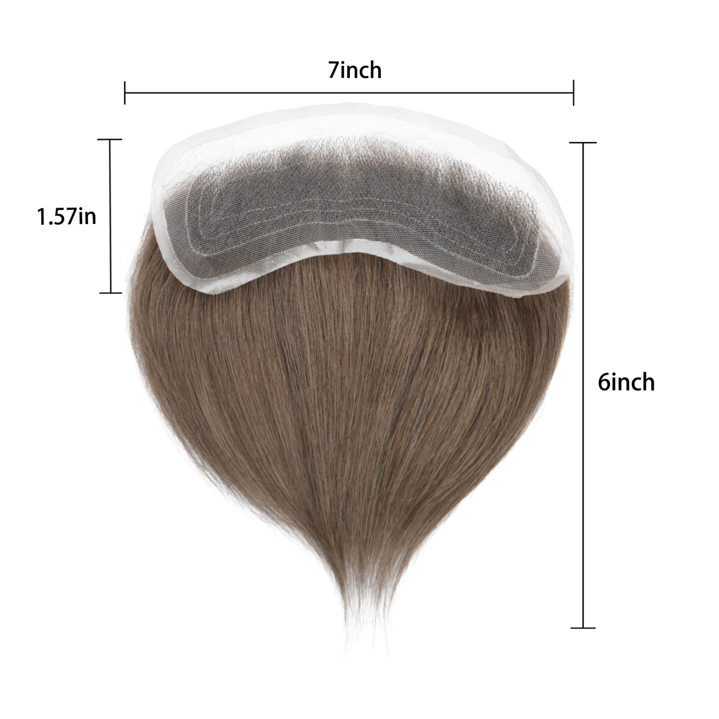 Meiverah Hair Frontal Hairpiece for Men Hand-tied Mono Base Hairline Human Hair Toppers Replacement Toupee（7#)