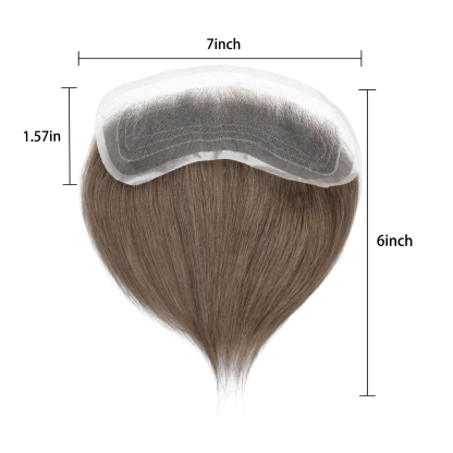 Meiverah Hair Frontal Hairpiece for Men Hand-tied Mono Base Hairline Human Hair Toppers Replacement Toupee（7#)