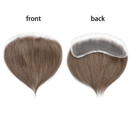 Meiverah Hair Frontal Hairpiece for Men Hand-tied Mono Base Hairline Human Hair Toppers Replacement Toupee（7#)