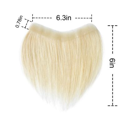 Meiverah Hair Frontal Hairpiece for Men Hair Extension Hairline Loss Straight Tape in Human Hair Toppers Replacement Toupee （ Light Blonde #60）