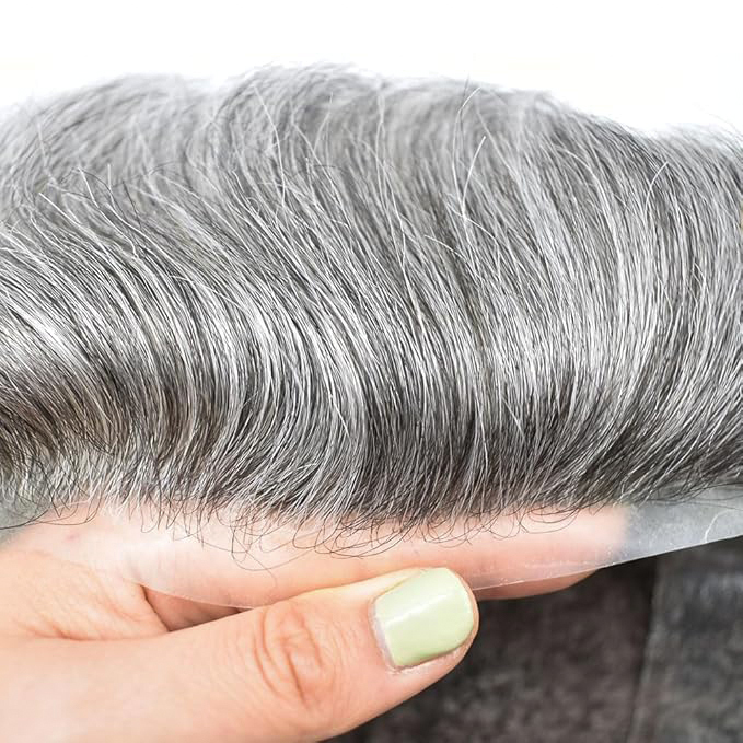 Meiverah Natural-Looking Handmade Men's Top Wig - AS Style (1B/65H Color)