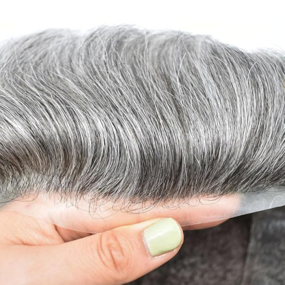 Meiverah Natural-Looking Handmade Men's Top Wig - AS Style (1B/65H Color)