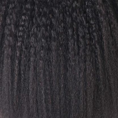Yaki Hair Clip in Natural Hair Extensions for Black Women Virgin Remy Hair Kinky Straight （Natural Black）