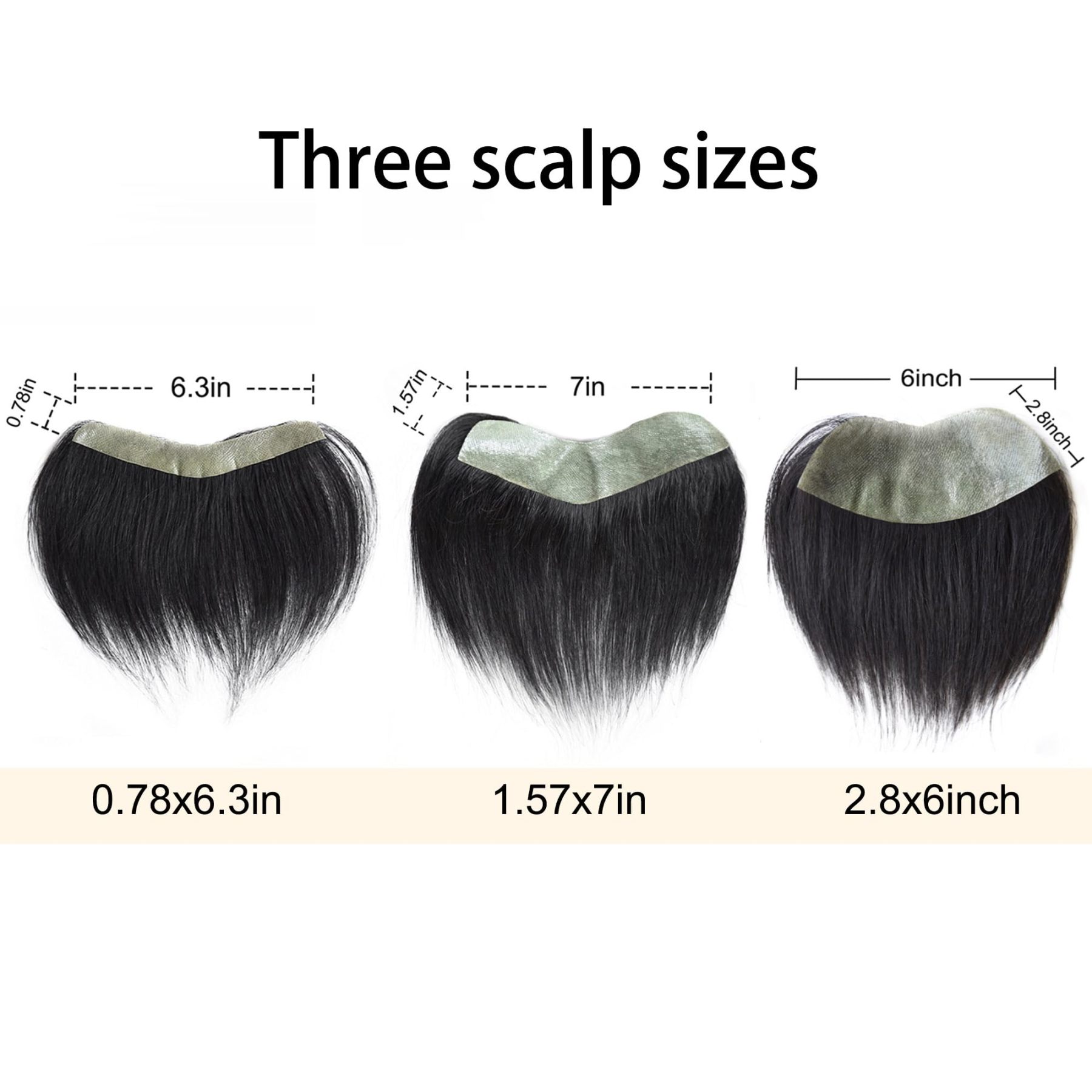 Meiverah Hair Frontal Hairpiece for Women Natural Black Hair Extension Hairline Loss Straight Tape in Human Hair Toppers Replacement Toupee (Natural Black)