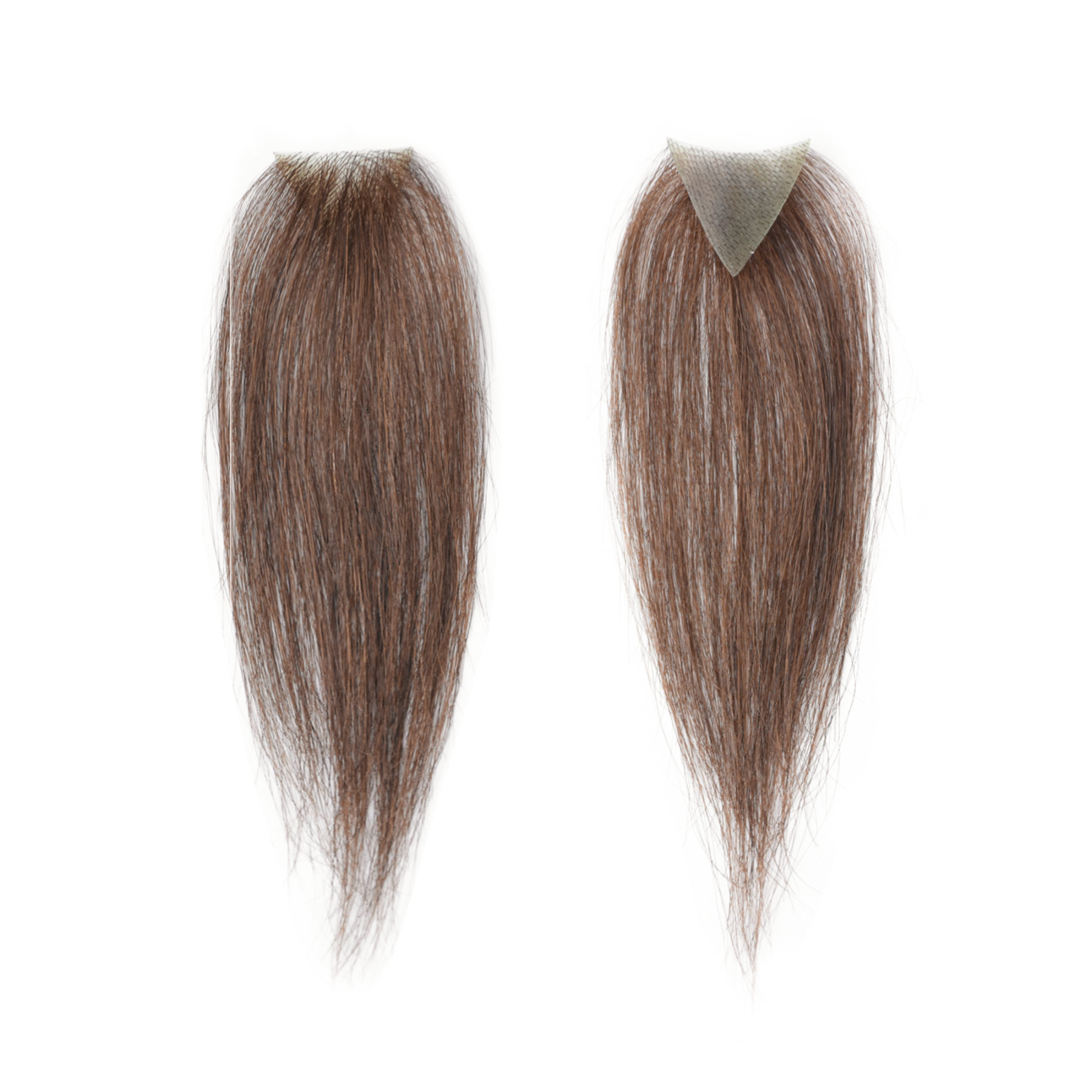 Meiverah Triangular alopecia Balding Spot Accidental Burns Scar Hair Replacement for women Hairline Loss Straight Tape in Replacement Toupee 2PC (Medium Brown#)