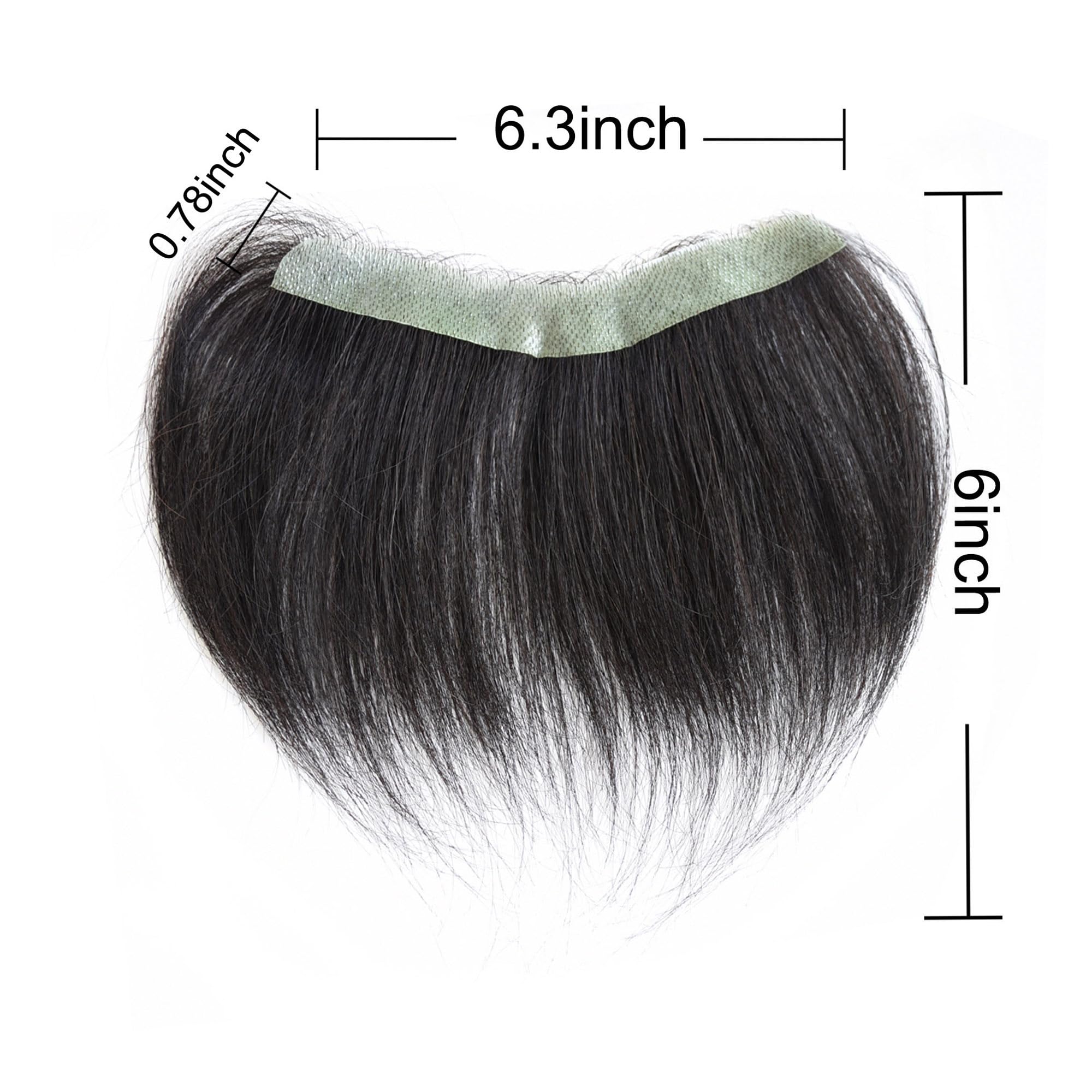 Meiverah Hair Frontal Hairpiece for Women Natural Black Hair Extension Hairline Loss Straight Tape in Human Hair Toppers Replacement Toupee (Natural Black)