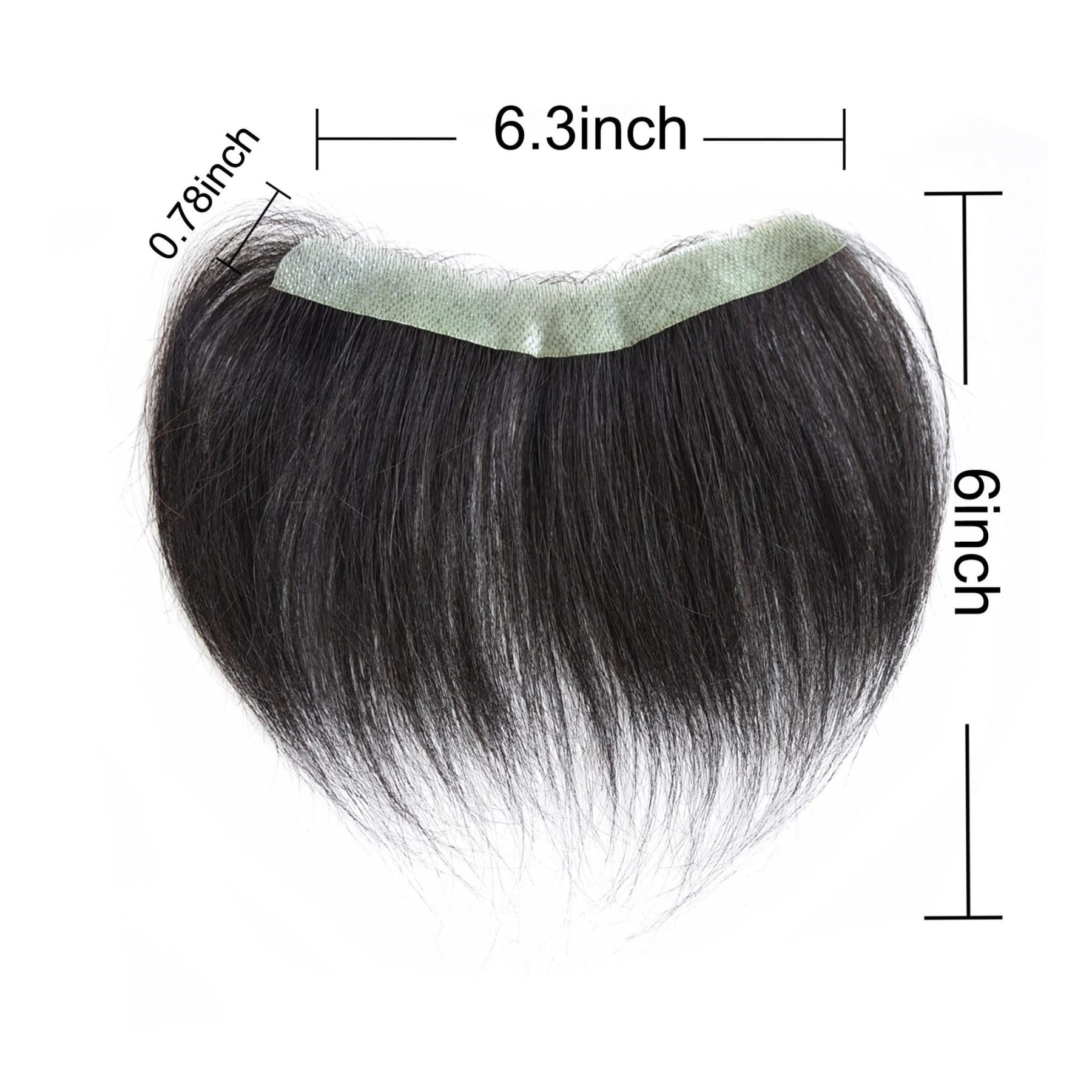 Meiverah Hair Frontal Hairpiece for Men Natural Black Hair Extension Hairline Loss Straight Tape in Human Hair Toppers Replacement Toupee （Natural Black）