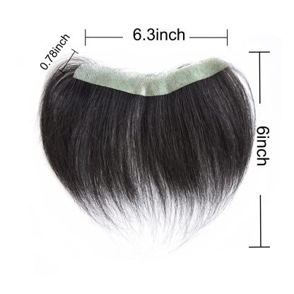 Meiverah Hair Frontal Hairpiece for Women Natural Black Hair Extension Hairline Loss Straight Tape in Human Hair Toppers Replacement Toupee (Natural Black)