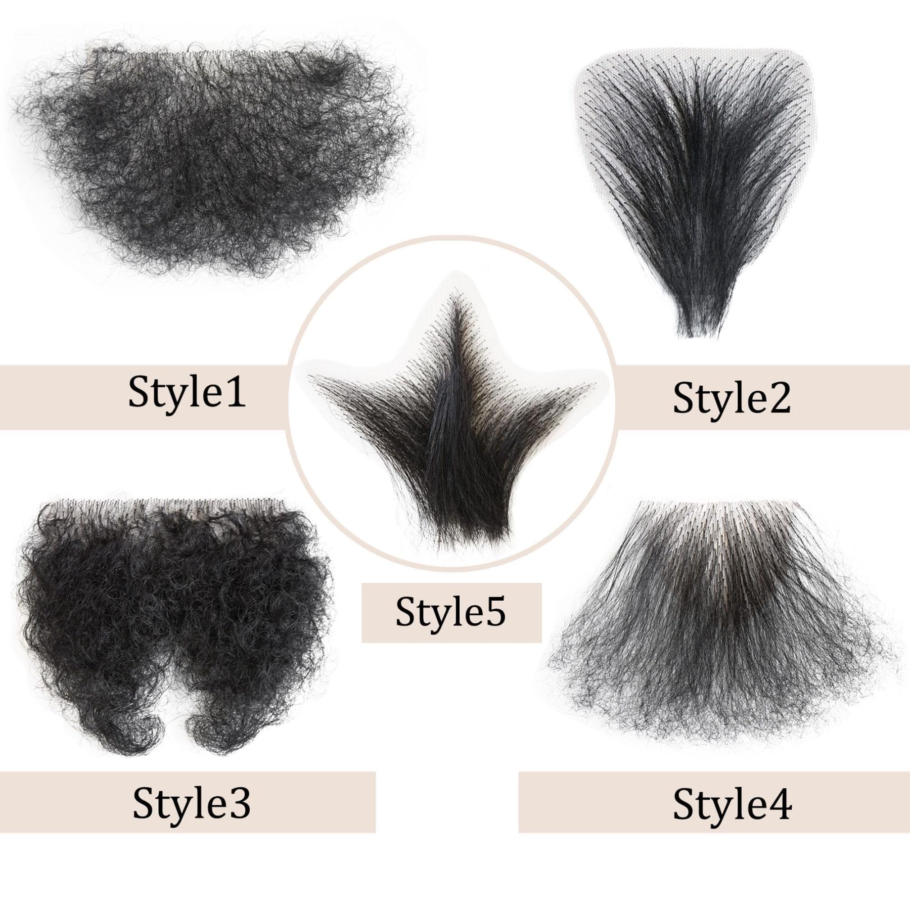 Meiverah Hair Fake Private Hair Handmade Biniki Hair Temprature Fiber Body Hair Adding Hair Volume (Dark Brown)