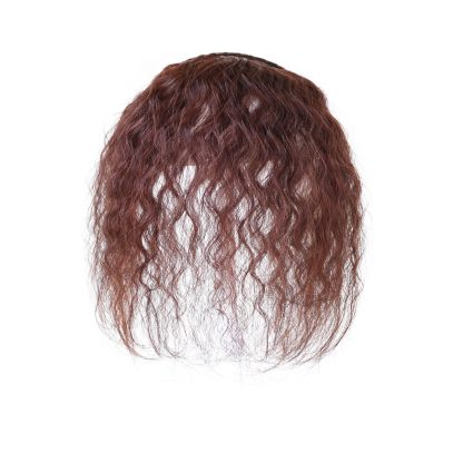 Meiverah Hair Twist Braid Headband Straight Hairpieces Human Hair Clip In Topper Hair Extension With Bangs Invisible Natural(Curly Reddish Dark Brown)