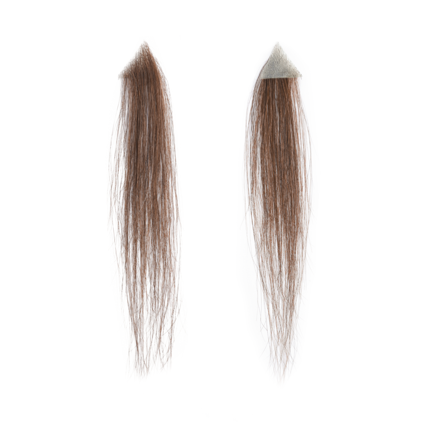 Meiverah Triangular alopecia Balding Spot Accidental Burns Scar Hair Replacement for women Hairline Loss Straight Tape in Replacement Toupee 2PC (Medium Brown#)