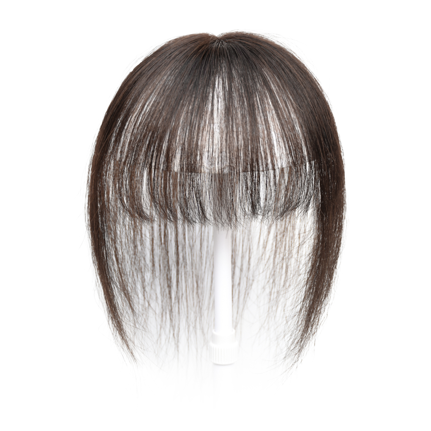 Meiverah Hair Clip in Bangs Real Human Hair with high cranial top for volume Light and airy French bangs for women Clip On Air Bangs for Daily Wear (Medium Brown)