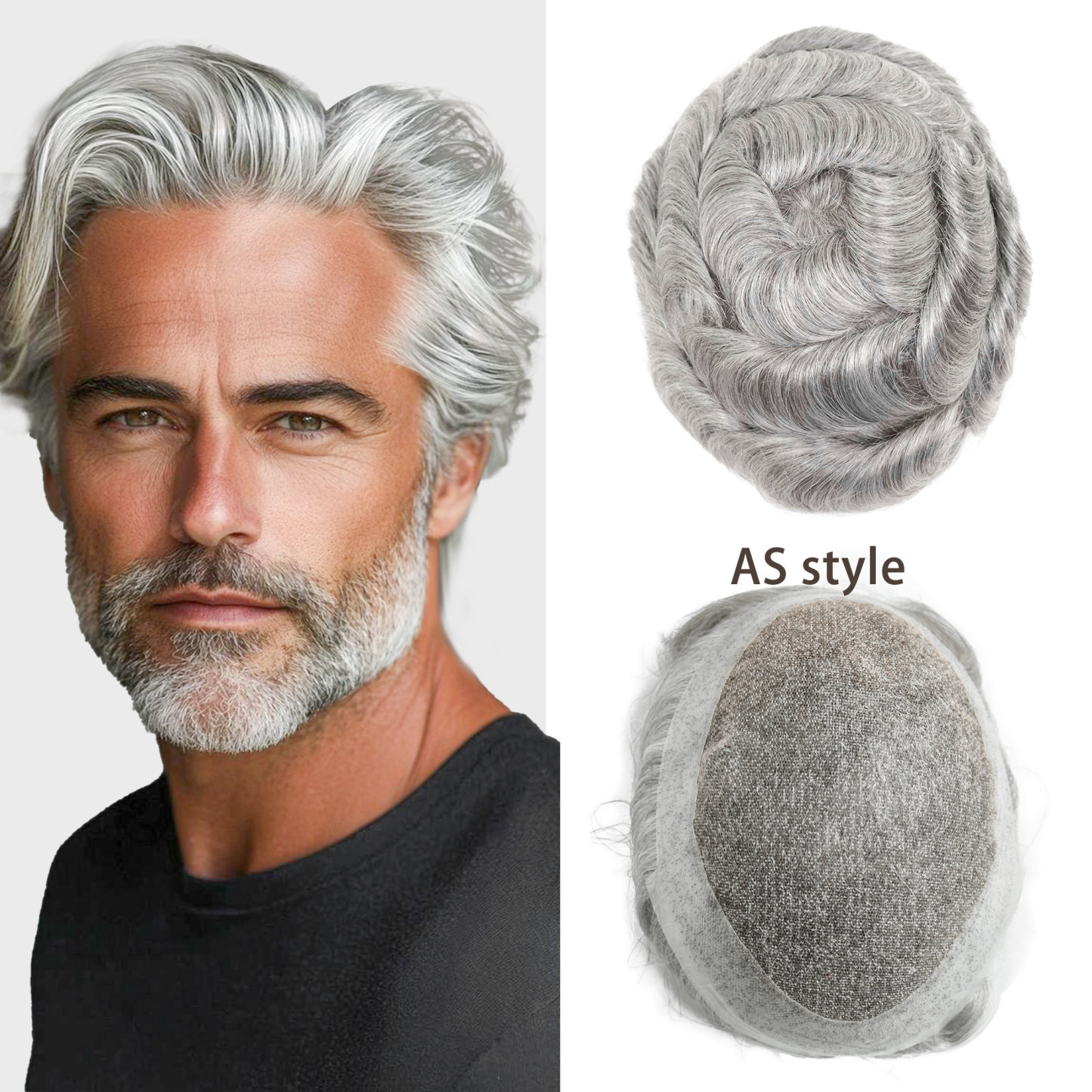 Meiverah Australia Style Natural-Looking Handmade Full Hand-tied French Lace Men's Toupee -  (1B/80H Color)