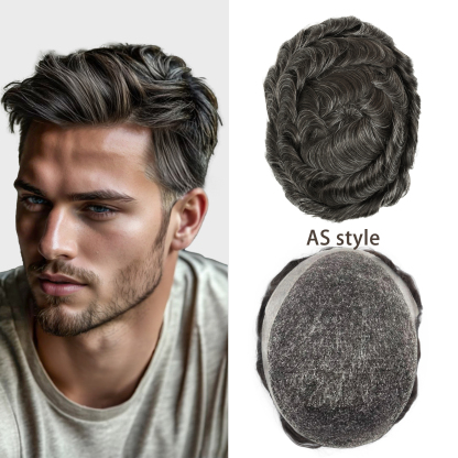 Meiverah Australia Style Natural-Looking Handmade Full Hand-tied French Lace Men's Toupee -  (1B/30 Color)