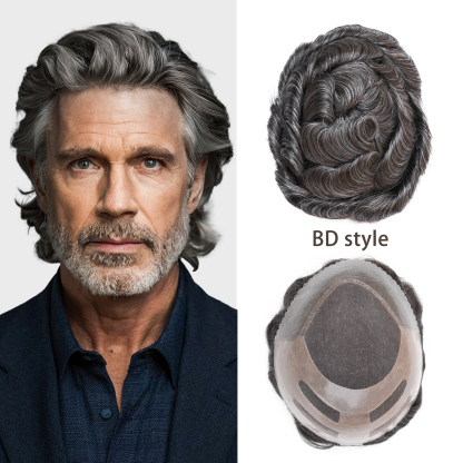 Meiverah Bond Style Natural-Looking Handmade  Mono Centered Full Hand-tied Lace Men's Toupee -  (240 Color)