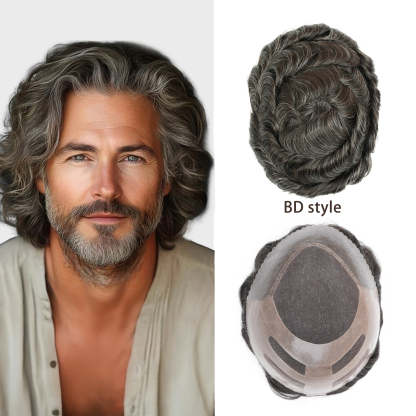 Meiverah Bond Style Natural-Looking Handmade  Mono Centered Full Hand-tied Lace Men's Toupee -  (320 Color)