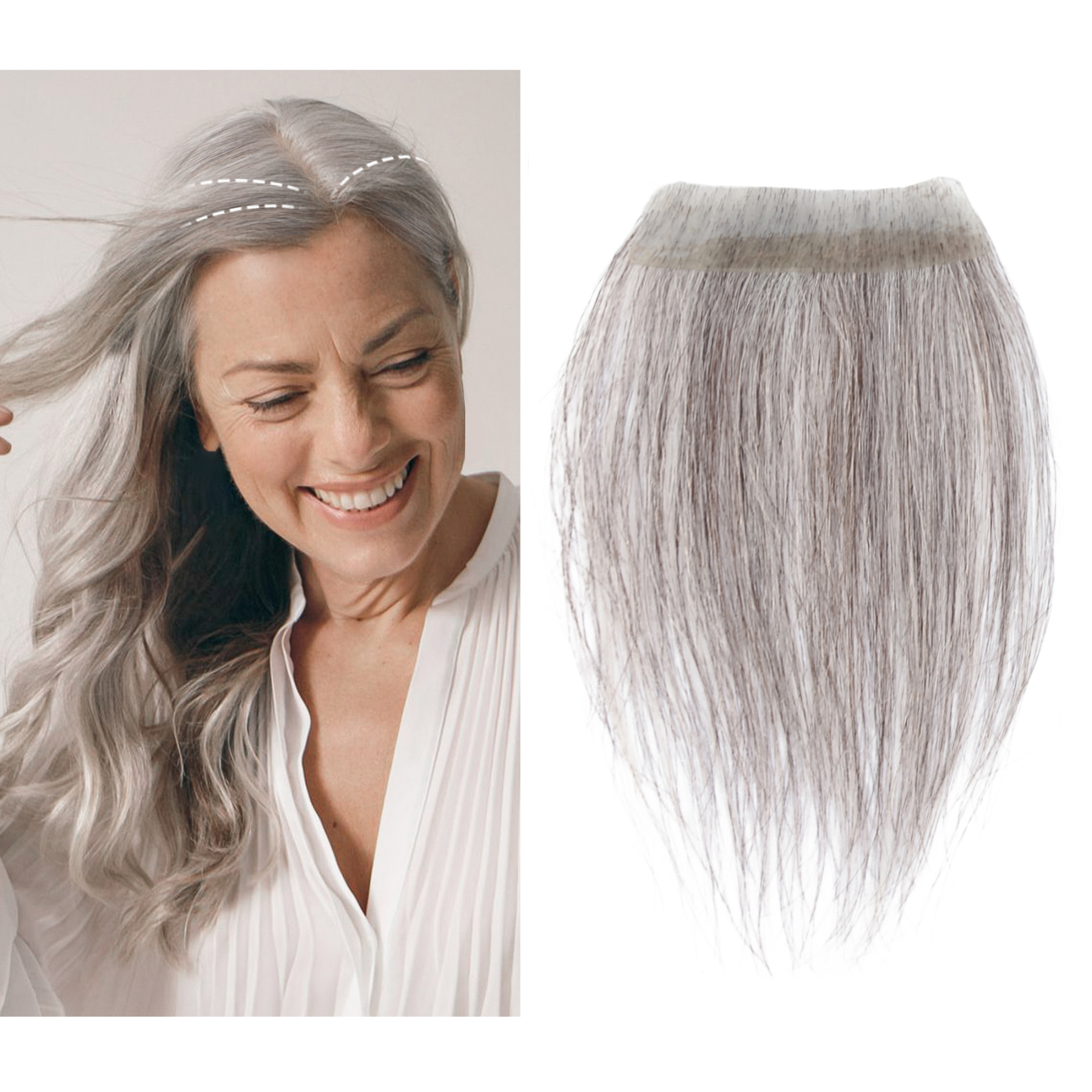 Meiverah Hair scar human hair replacement Accidental burns without hair for men women Hairline Loss Straight Tape in Replacement Toupee (Cinnamon Sugar 70% S)