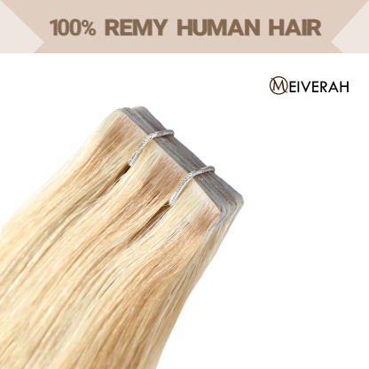 Meiverah Seamless Injected Hand-Tied Tape In Hair Extensions 20 Pcs/50 g Virgin Human Hair (#P18/613)