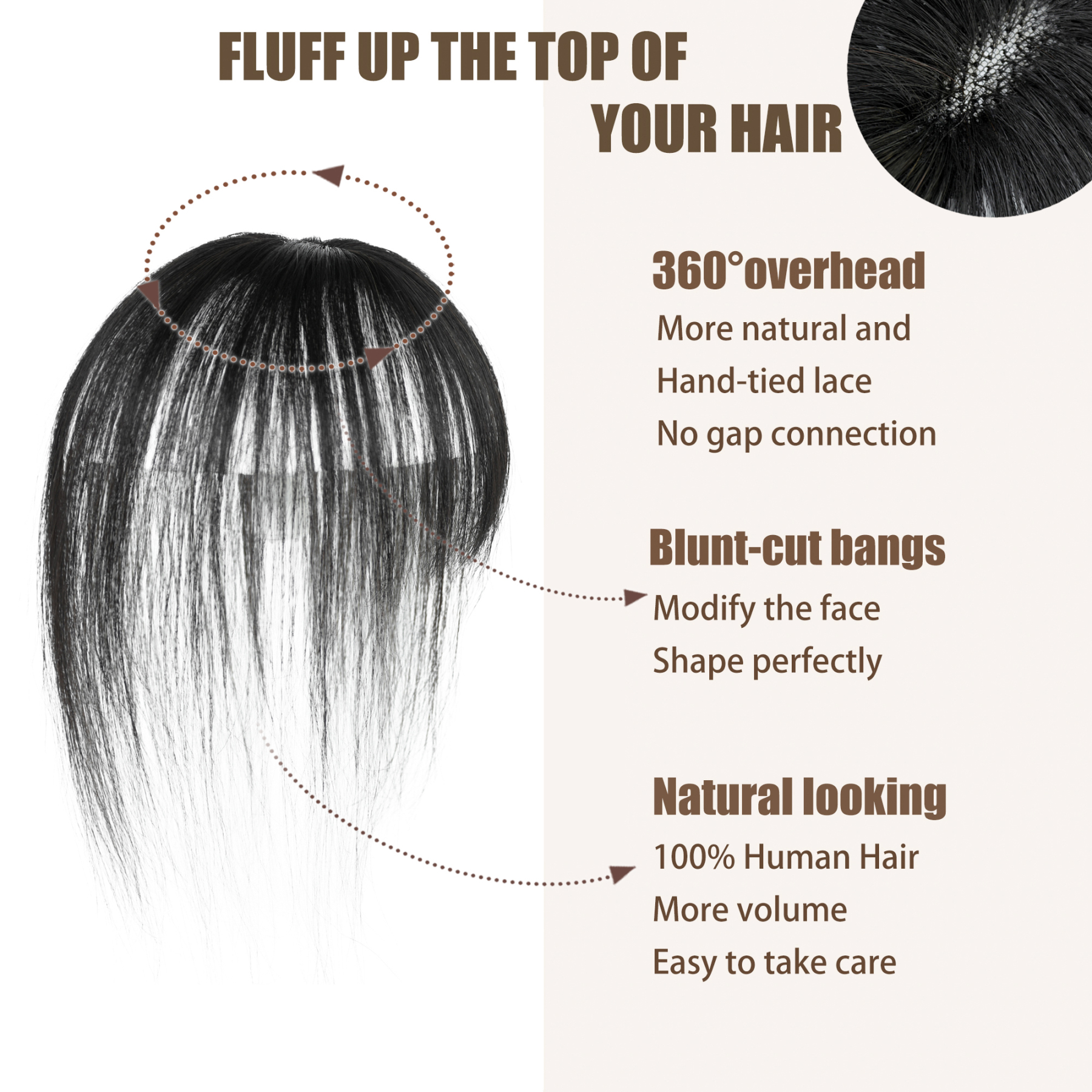 Meiverah Hair Clip in Bangs Real Human Hair with high cranial top for volume Light and airy French bangs for women Clip On Air Bangs for Daily Wear (1B Natural Black)