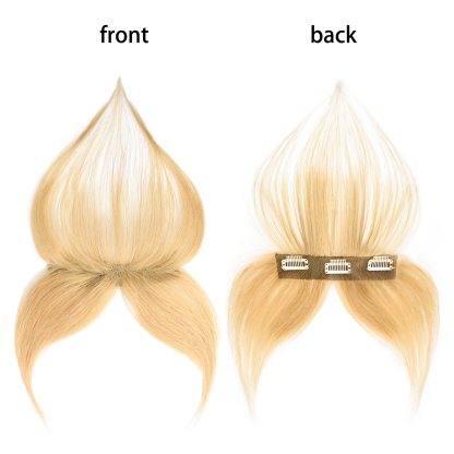 Meiverah Hair Clip in Bangs Clip In Hair Extensions 100% Baby Hair Human Hand Made Natural Forehead Patch No Trace Patch Hairline for Women(#613)