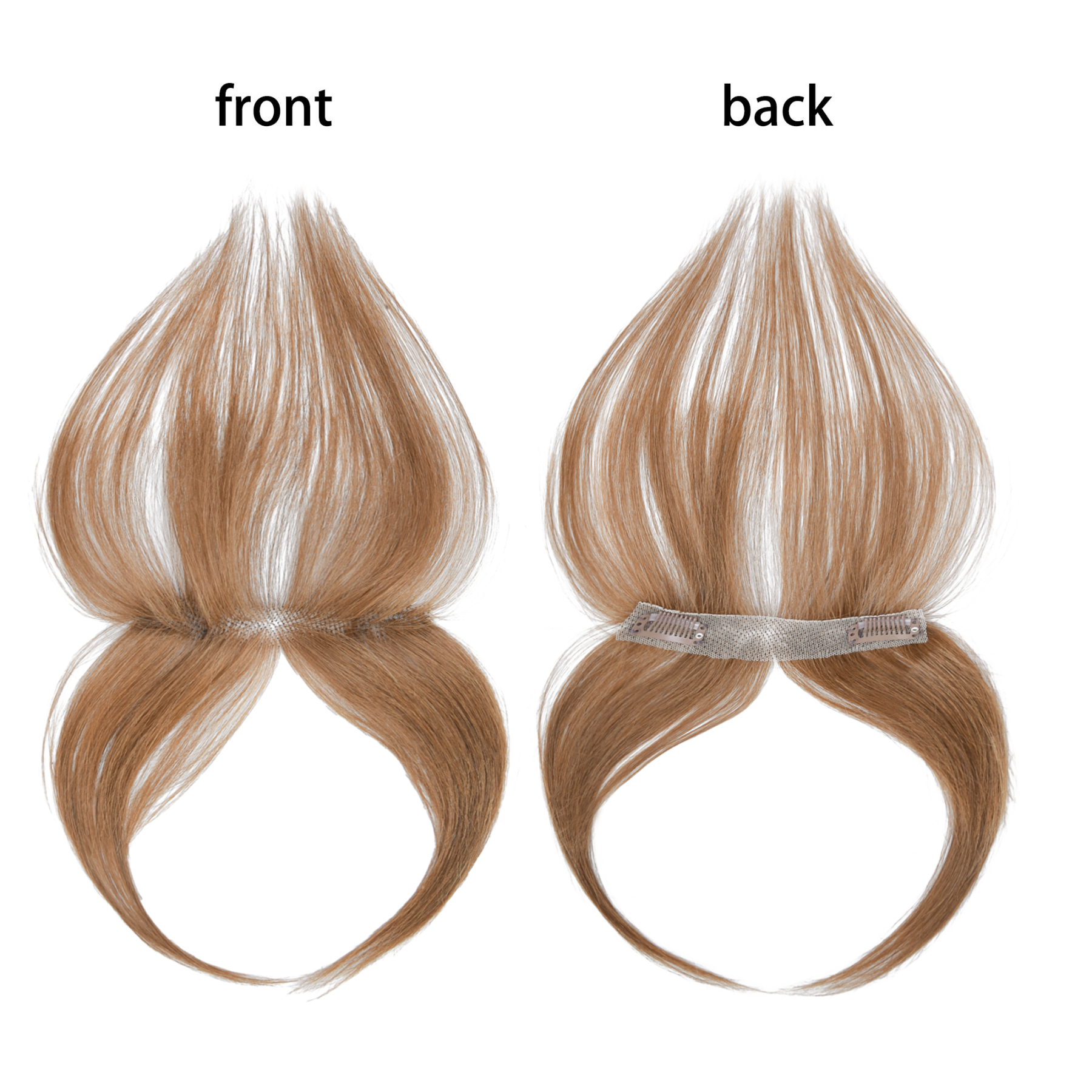 Meiverah Hair Clip in Bangs Clip In Hair Extensions 101% Baby Hair Human Hand Made Natural Forehead Patch No Trace Patch Hairline for Women(Copper Red)