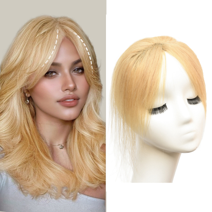 Meiverah Hair Clip in Bangs Clip In Hair Extensions 100% Baby Hair Human Hand Made Natural Forehead Patch No Trace Patch Hairline for Women(613)