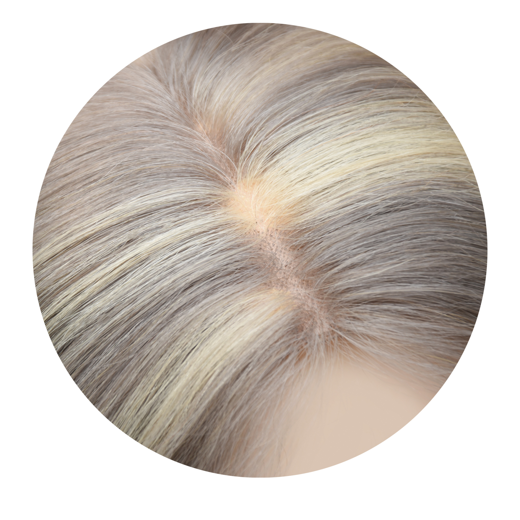 Meiverah Natural-Looking Handmade Full Hand-tied PU Mono Lace NO Bangs Clip-In Women Toupee -（P613/grey#）