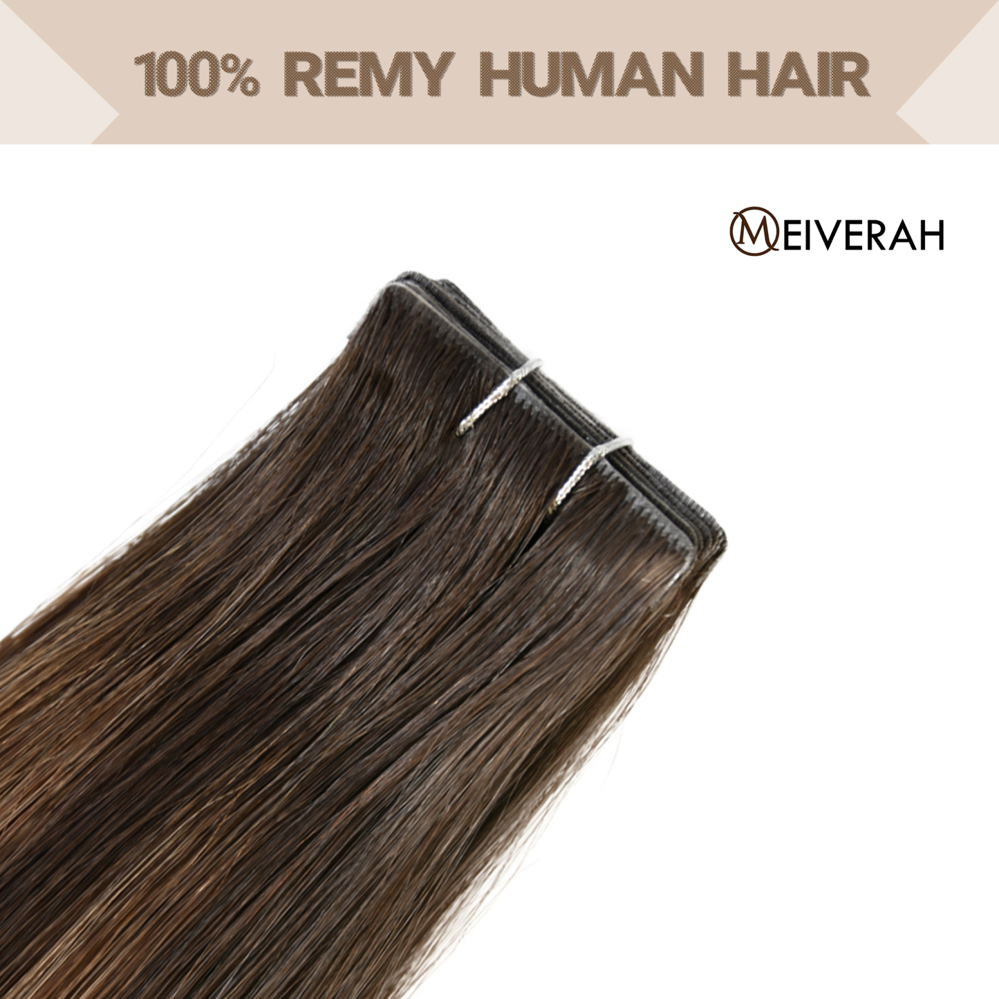 Meiverah Seamless Injected Hand-Tied Tape In Hair Extensions 20 Pcs/50 g Virgin Human Hair (P2-6-T2)