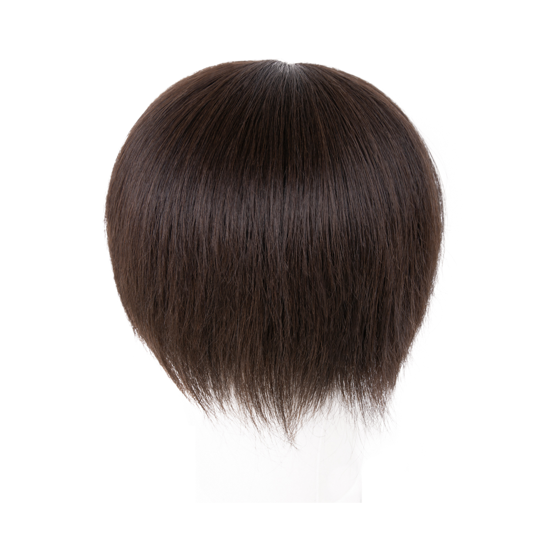 Meiverah Hair Untrimmed Hand Tied PU/Slik Base Toupee with Biological Scalp Toupee Human Hair Extension Clip in Hairpieces Topper Top HairPiece for Men (Dark Brown 3#, PU)