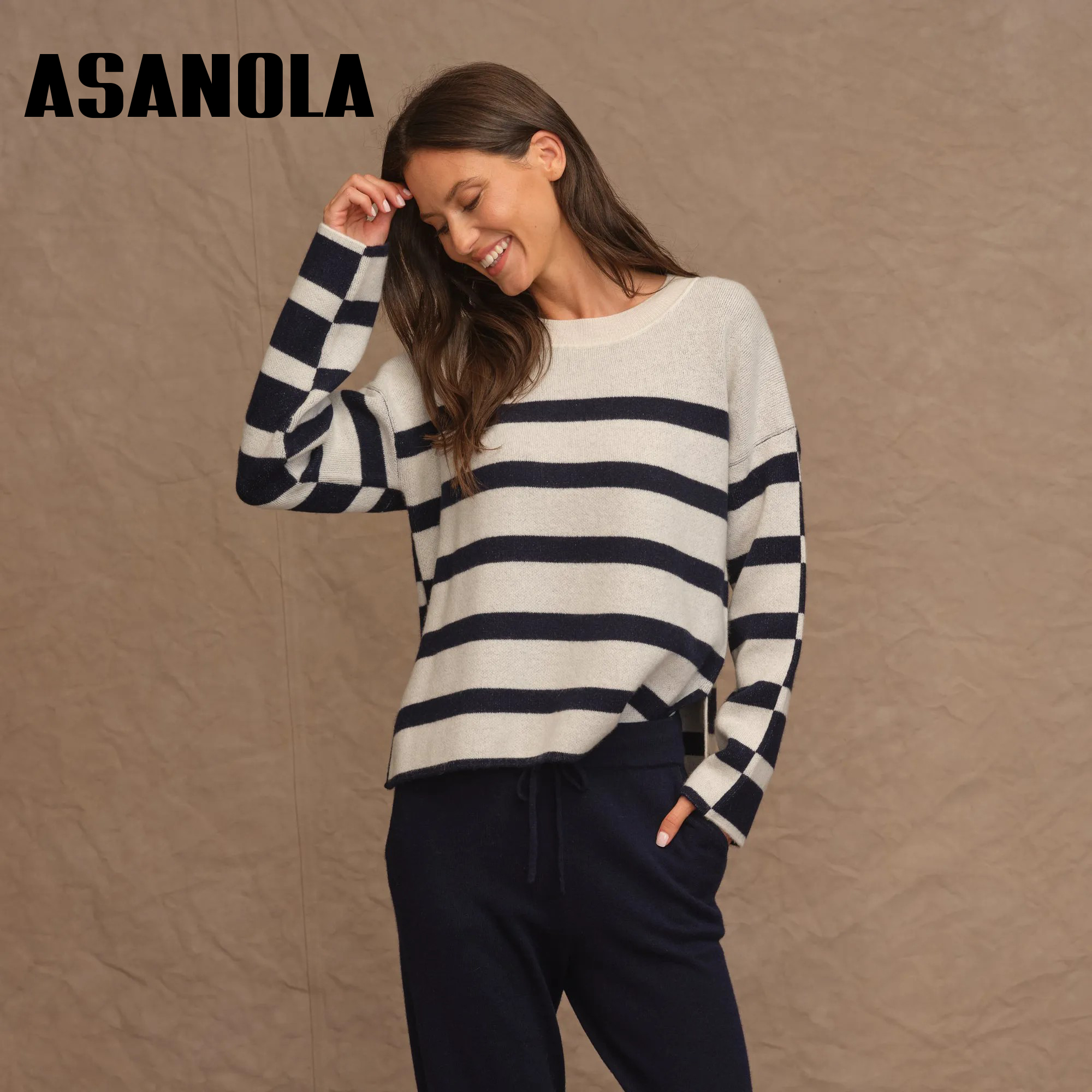 Asanola Reverse Stripe Crew
