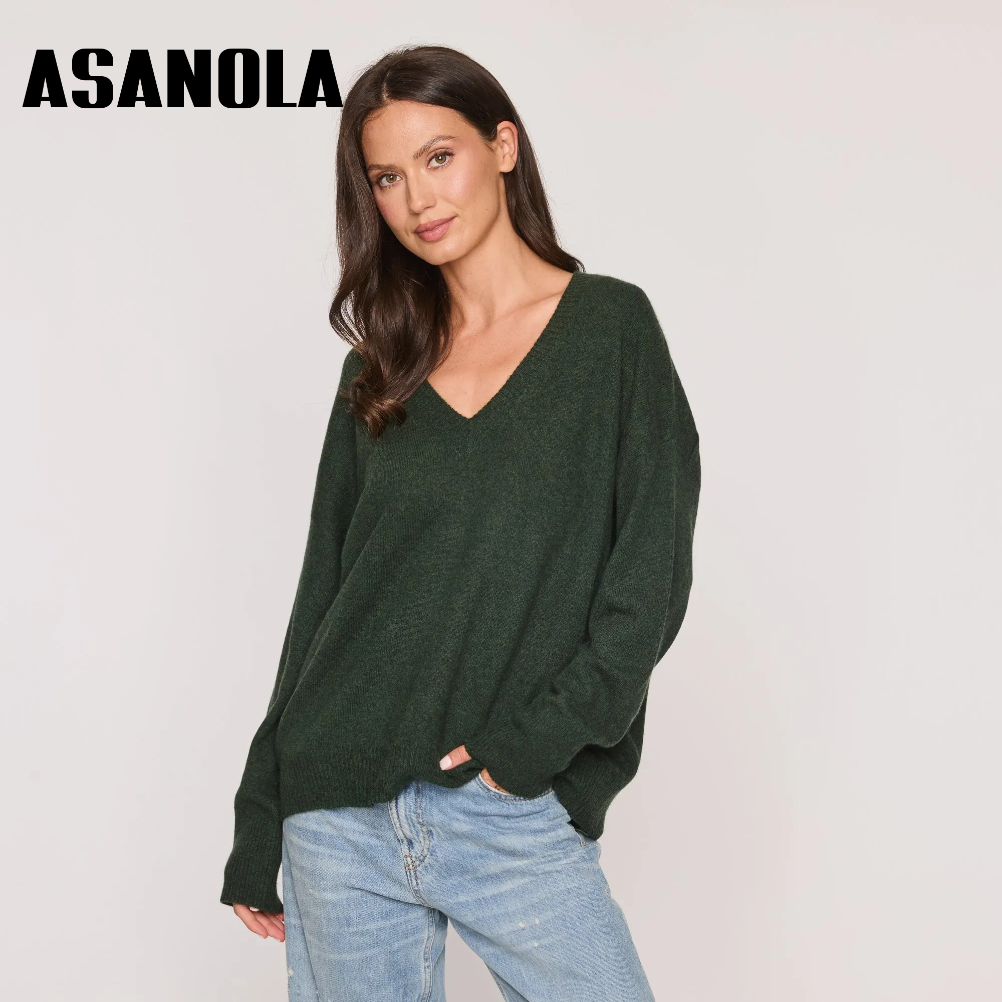 Asanola Oversized V Neck