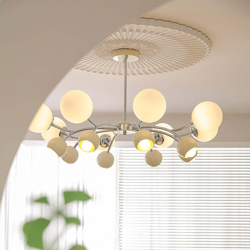 Halo Creamy Globe Chandelier