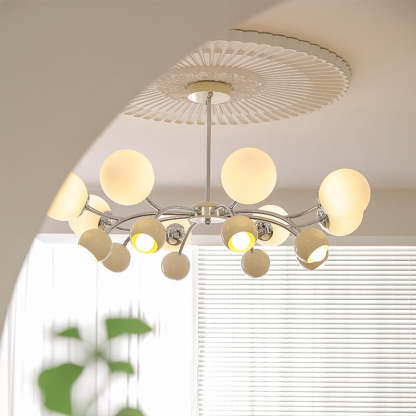 Halo Creamy Globe Chandelier