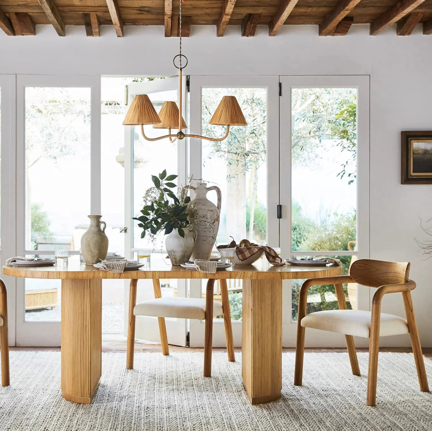 Hakka Rattan Metal Chandelier