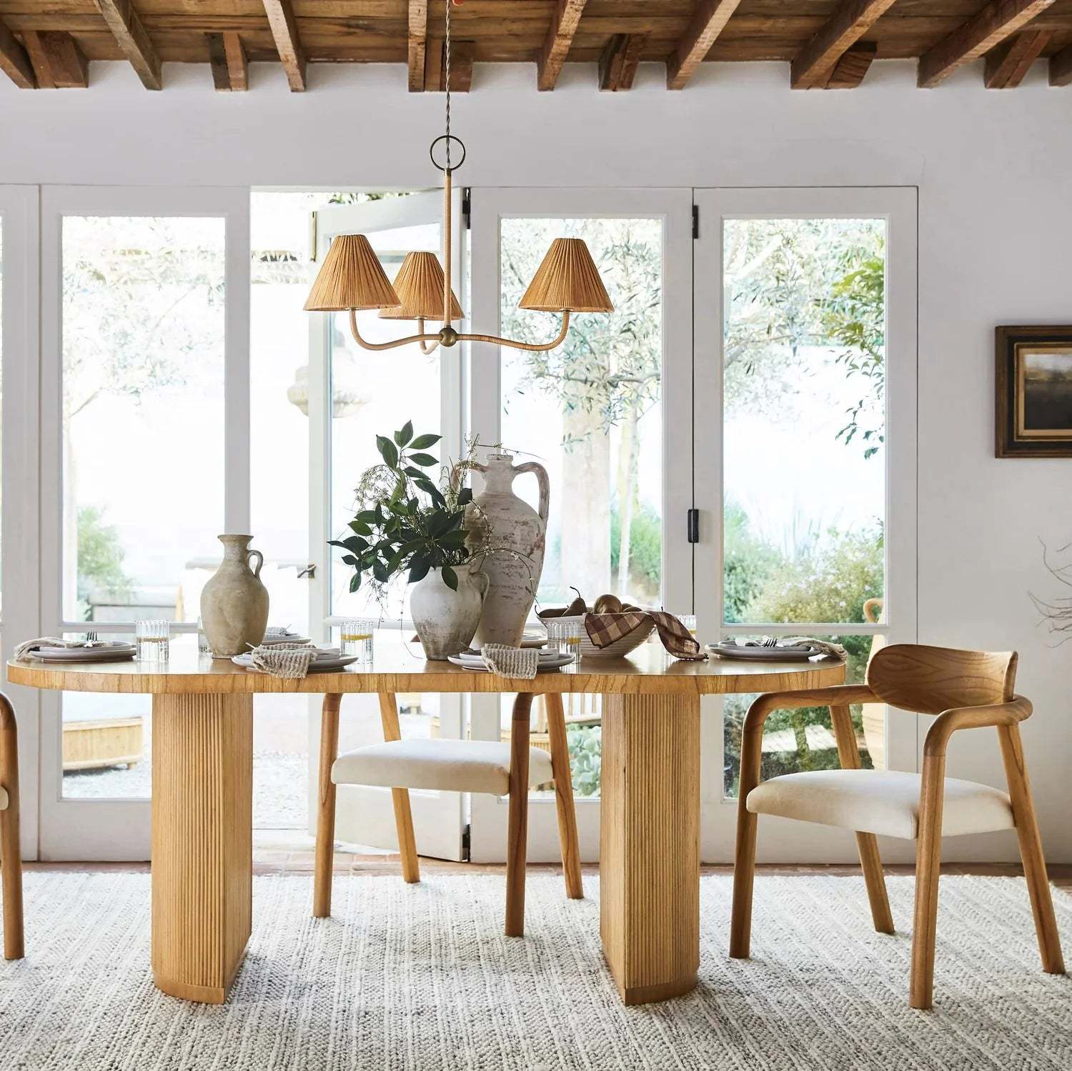 Hakka Rattan Metal Chandelier