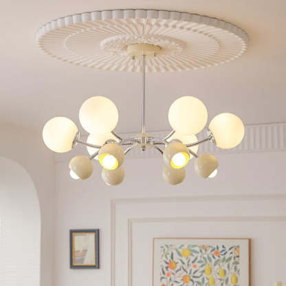 Halo Creamy Globe Chandelier
