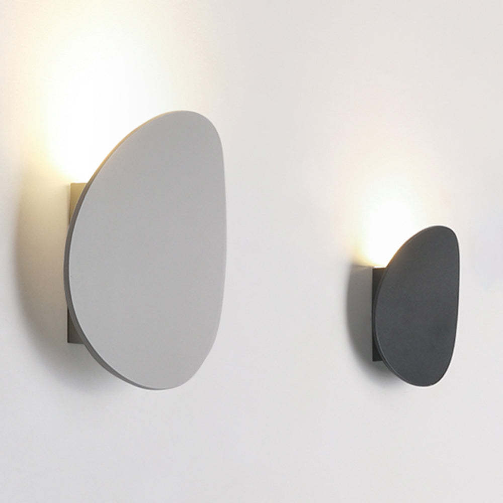 Orr Lámpara de Pared Exterior LED Moderna Minimalista Con Forma de Guijarros Negra / Gris Terraza Metal / Acrílico Exterior