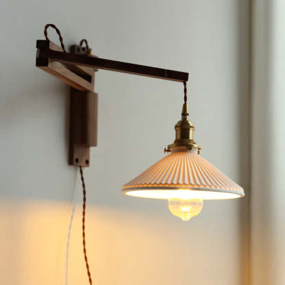 Ozawa Vintage Cerámica/Madera LED Aplique de Pared