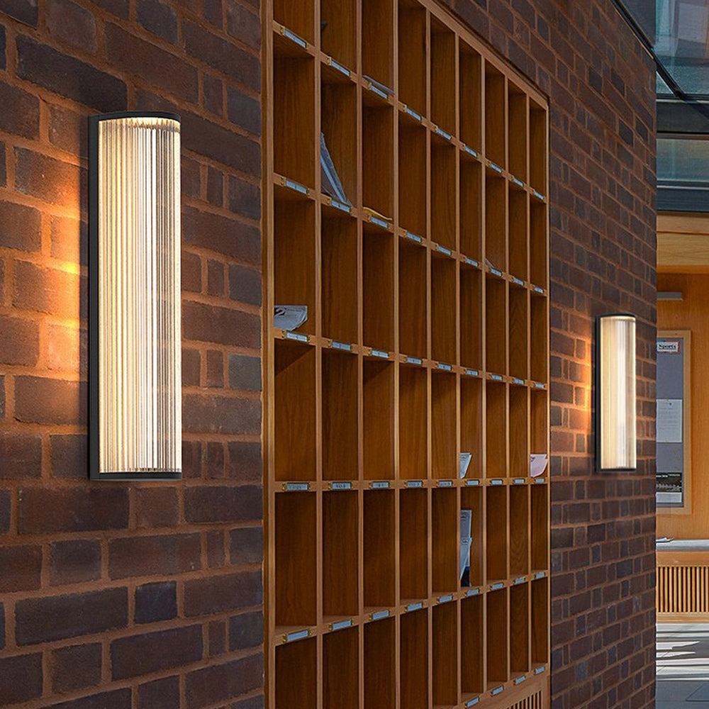 Orr Medio cilindro LED Solar Aplique Exterior Metal Acrílico Jardín Terraza