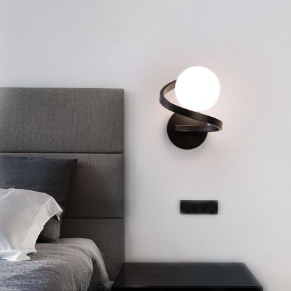 Louise Diseño LED Aplique Interior Negro/Oro Baño/Dormitorio Metal Vidrio
